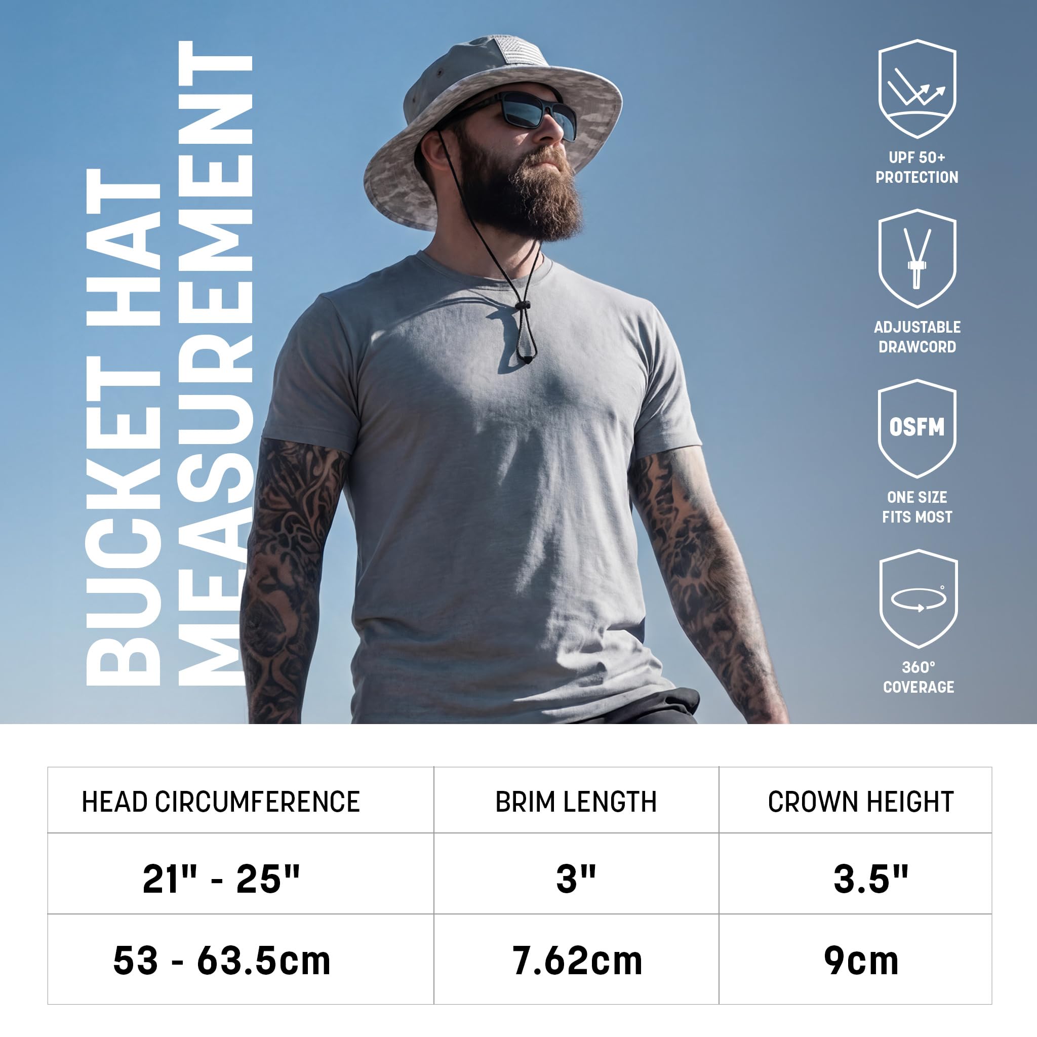 S A Company Bucket Hat | UV 50+ für Erwachsene | Sonnenschutz mit Verstellbarer Passform, feuchtigkeitsableitendes Gewebe