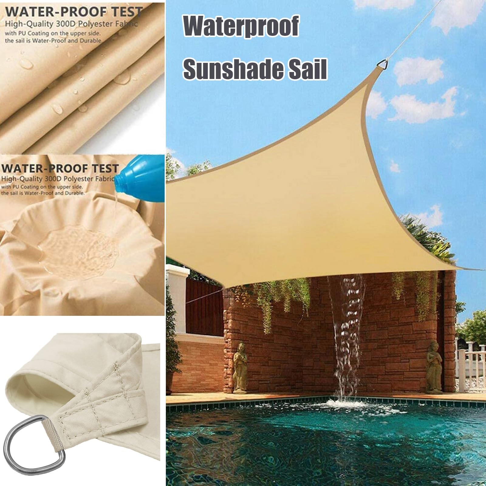 V3VOGUE Markise Wasserdichtes Garten Sonnensegel, 7 Farben Sonnensegel  Sonnenschutz, Hlt Die Sommerhitze Drauen, Fr Terrasse, Party, Pool,  Strand Schattierungs Sonnenschirme : Amazon.de: Garten
