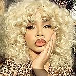 Short Loose Curly Wigs Heat Resistant Fiber Fluffy Weave Curl Afro Synthetic Hair Wig Natural Daily Wigs for Black Women and White Women Breathable Rose Net Wig (#613 Blonde)