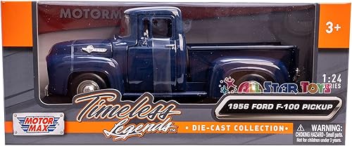 Miniatura 8 de 1956Ford F-100Pickup Azul 1 24Diecast modelo de coche