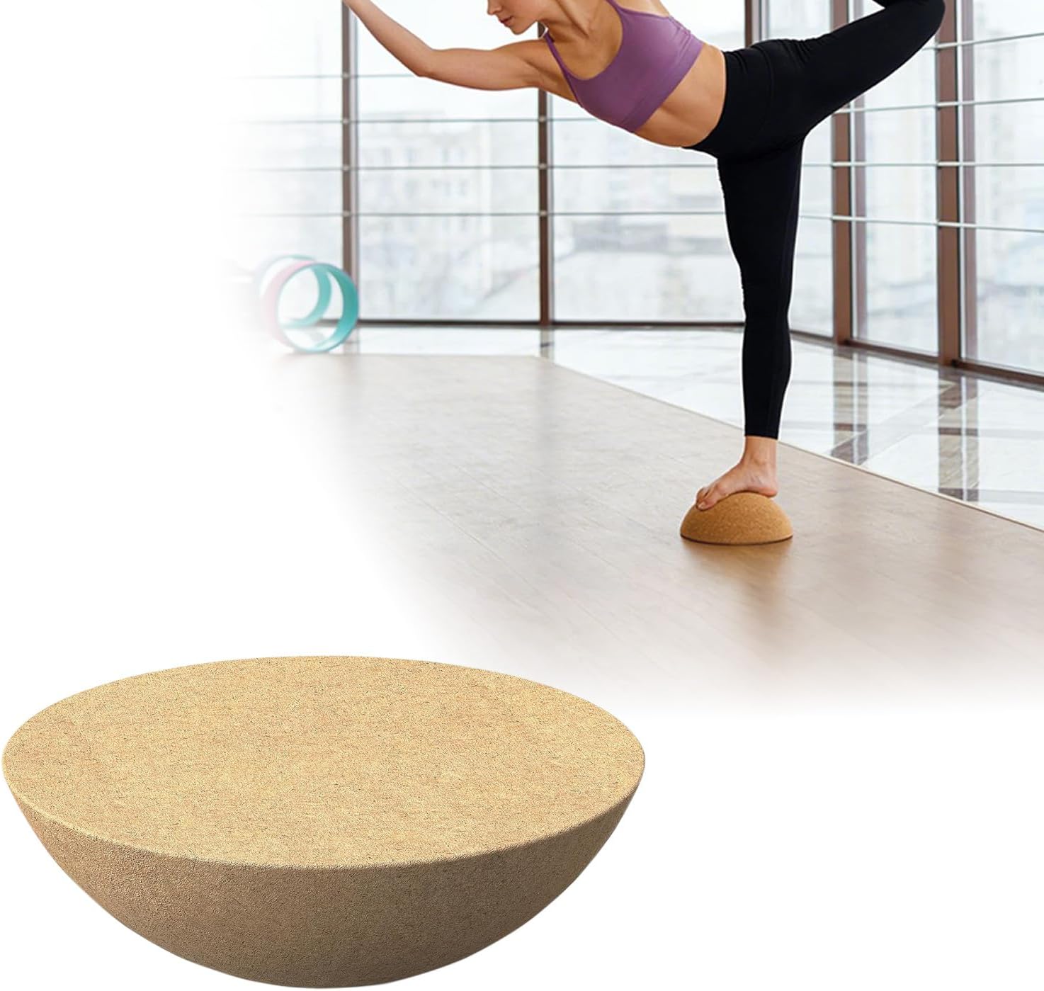 Balance Board Cork Hemisphere, Diameter 15 cm, Height 7 cm, Hemisphere Balance Board for Children and Adults, for Yoga, Fascia, Coordination & Fitness Training