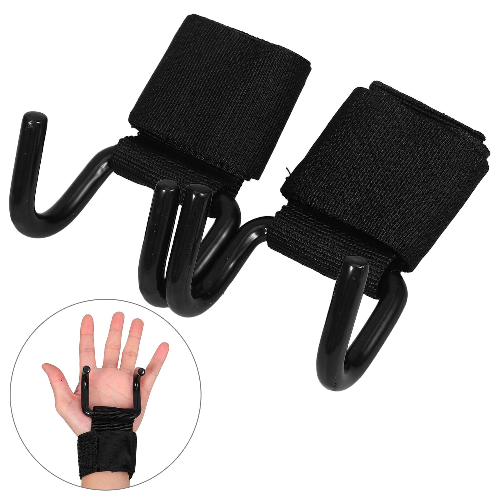 Ganci per Sollevamento Pesi da 2 Paia Cinghie da Polso in Ferro, Supporto Ergonomico Imbottito per Allenamento Forza e Trazioni in Palestra