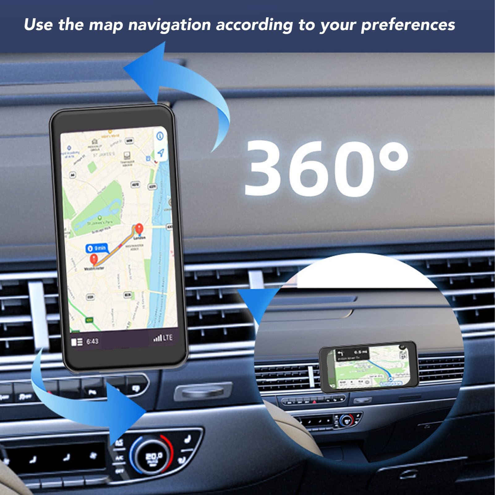 Fydun Wireless CarPlay Auto Hicar Autoradio Touch Screen da 6,5 pollici Display per Auto Portatile con Trasmettitore FM Bluetooth AUX Mirroring WiFi per Tutti i Veicoli Camion SUV