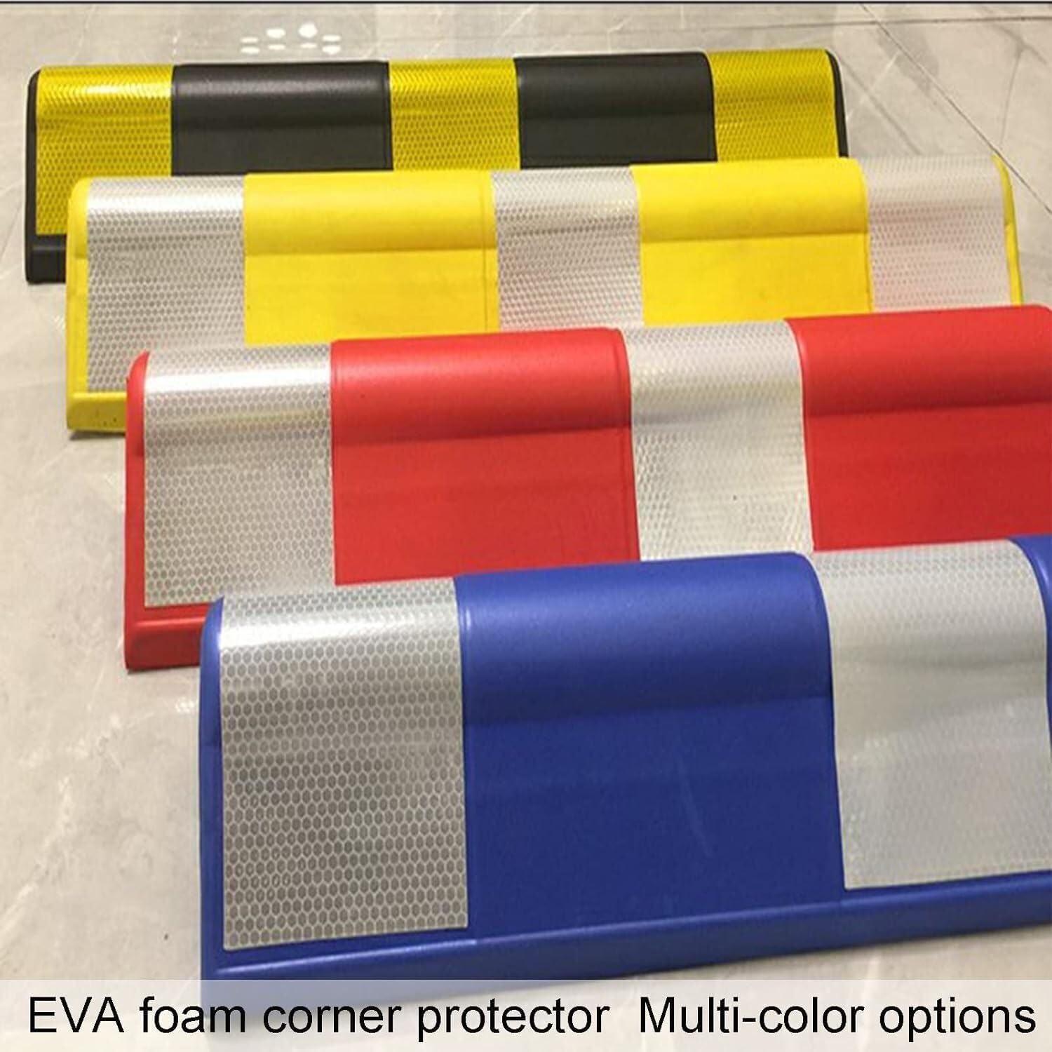 Protector de Pared para Garaje y Aparcamiento - Diseño con Bordes Redondeados Material en Espuma Protectora Incluye Franja Reflectante Mayor Seguridad Protección Total Tus Paredes Coches(Yellow,4pcs)
