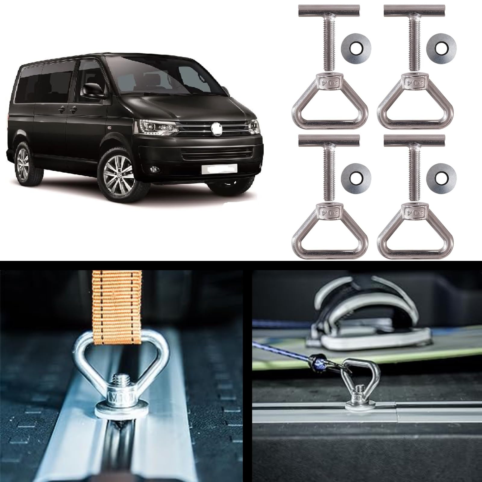 Supporti Binari Twowinds Per T5 T6 Multivan - Set Di 4 Per Fissaggio Frigo E Mobili - Foto 7