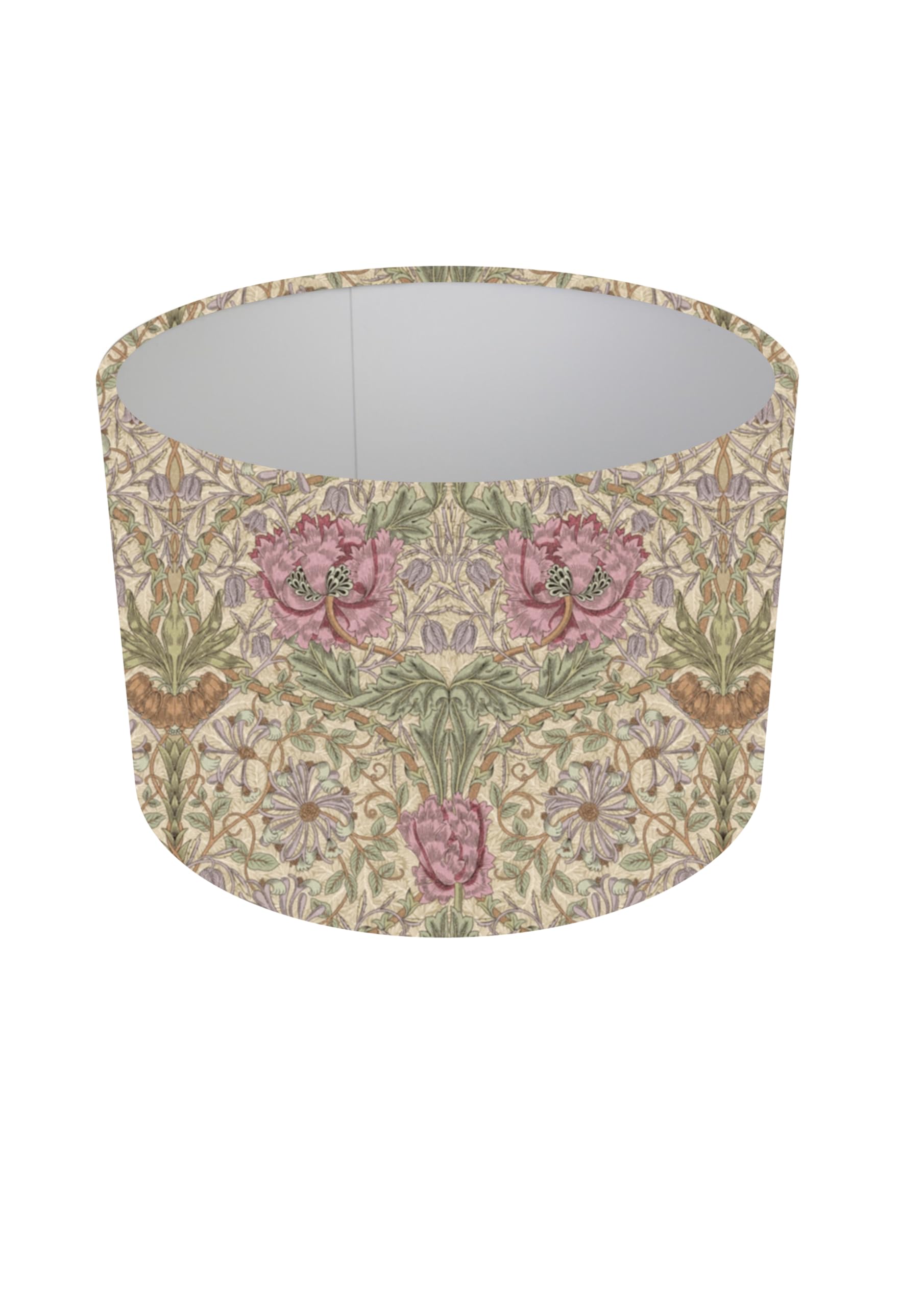 Kushade Pink, Purple And Green 40Cm (Diameter 16" X Height 10") William Morris Honeysuckle Rose Table Lamp Shade