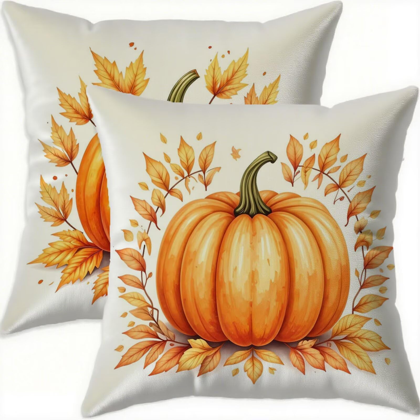 Housse coussin citrouille 70x70 en velours pour embellir votre salon et balcon