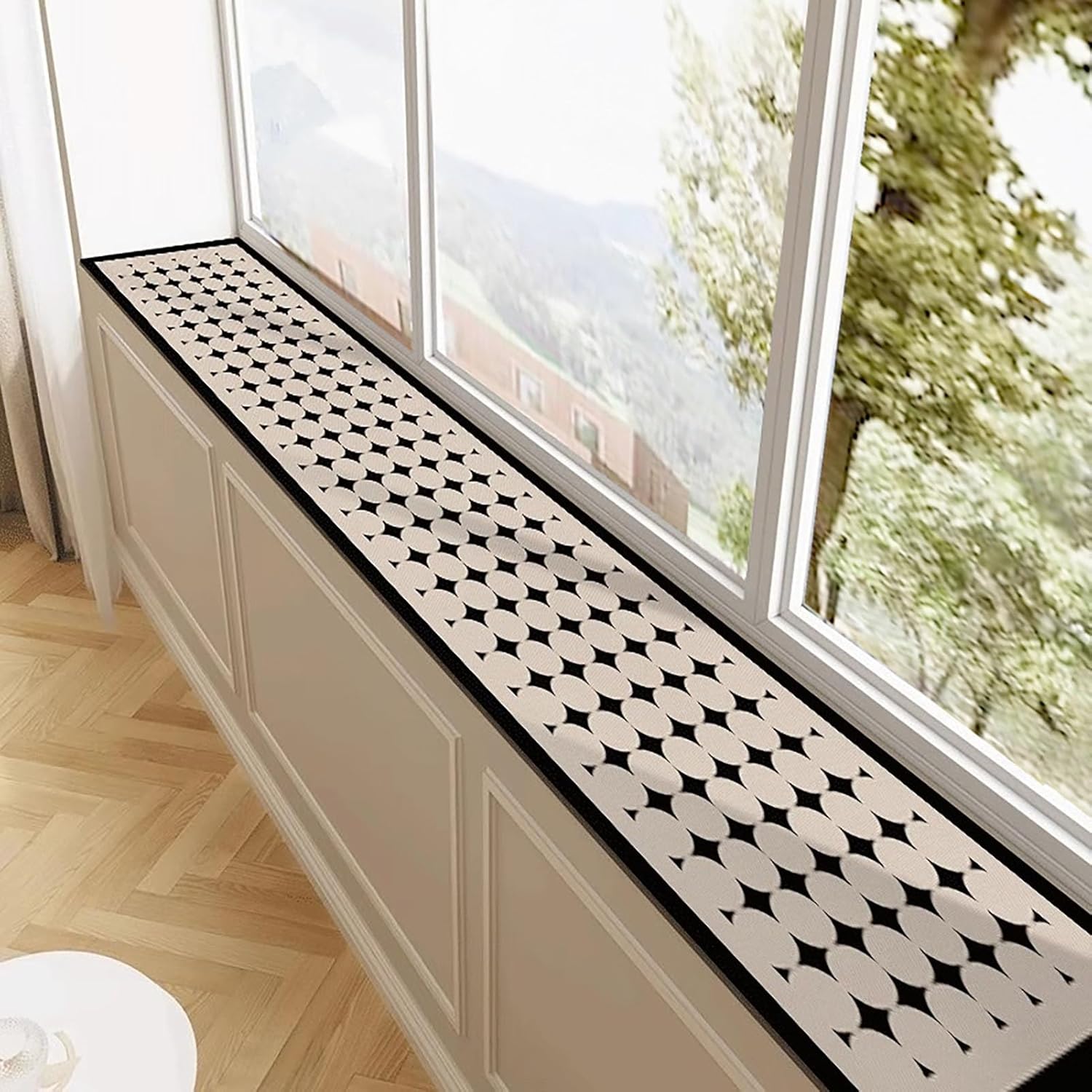 Non-Skid Diatomaceous Window Sill Mat - Stylish 250x40cm Dust-Proof Cushion for Indoor Windowsills & Balcony Ledges, Perfect Home Decor Solution