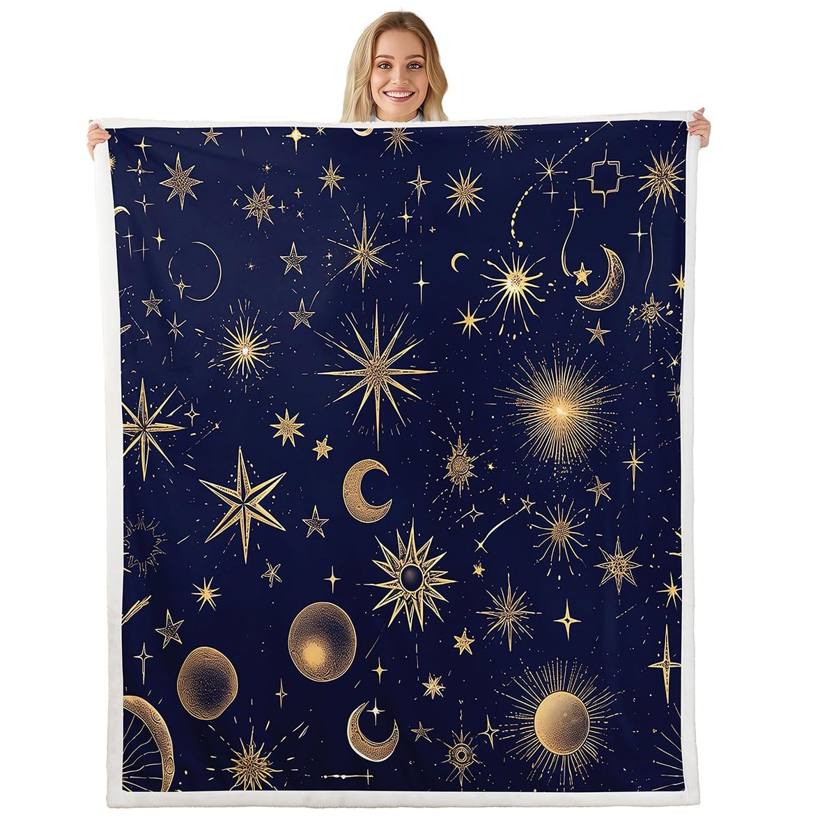 Homemissing Dot pluche deken voor bank bank kinderen dubbel 152 x 180 cm moderne kunst flanellen fleece deken kamerdecoratie luxe het hele seizoen, beddeken paars blauw