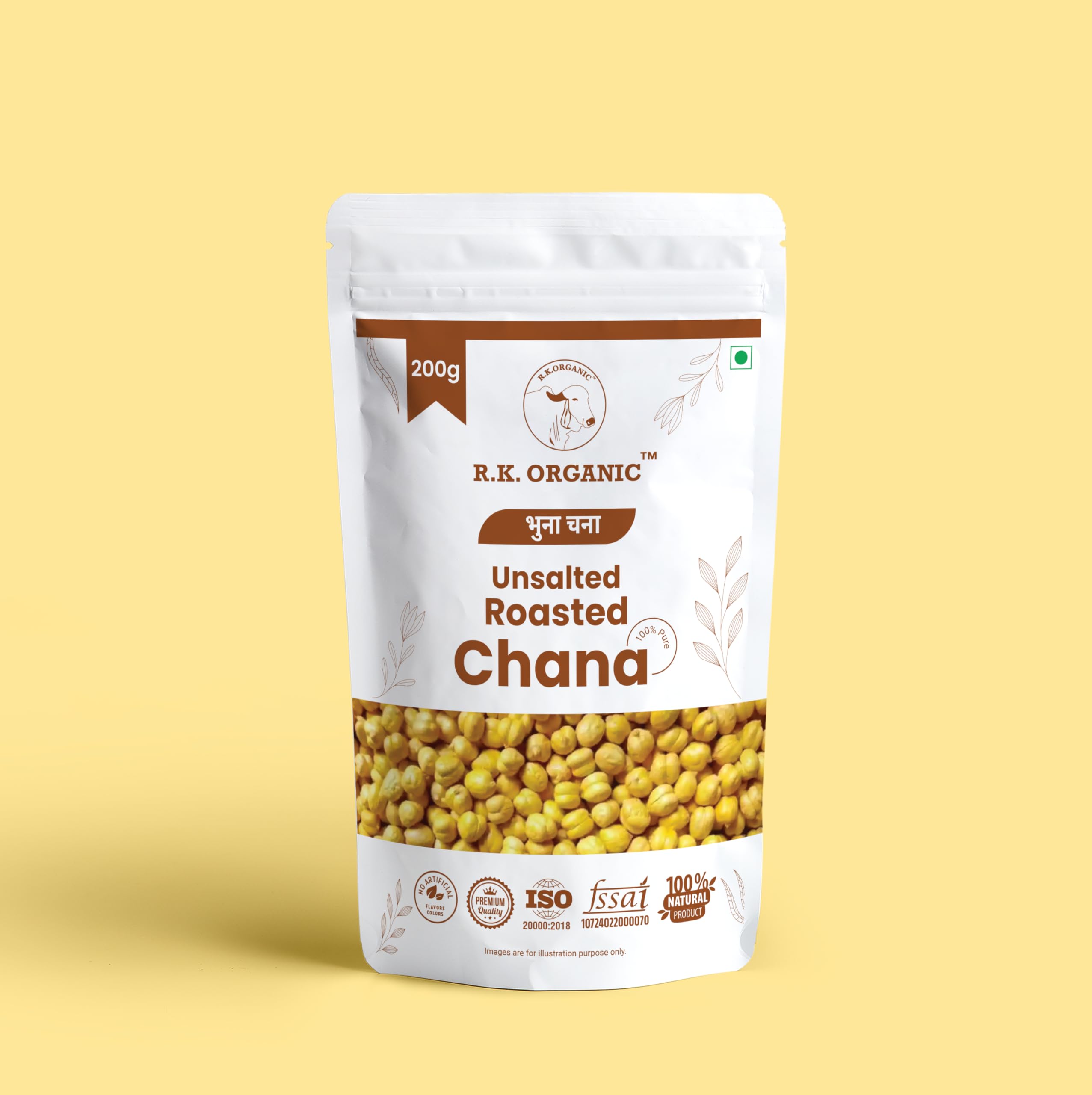 chana♡ R.K.Organic Unsalted Roasted Chana For Weight Loss,Roasted