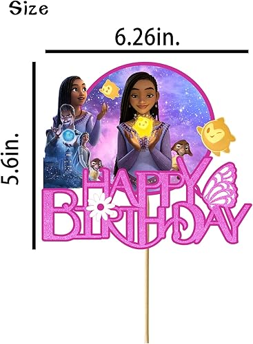 Miniatura 7 de Decoración de pastel de deseos, decoración de fiesta de cumpleaños para niñas, deseos de feliz cumpleaños, baby shower, suministros de fiesta