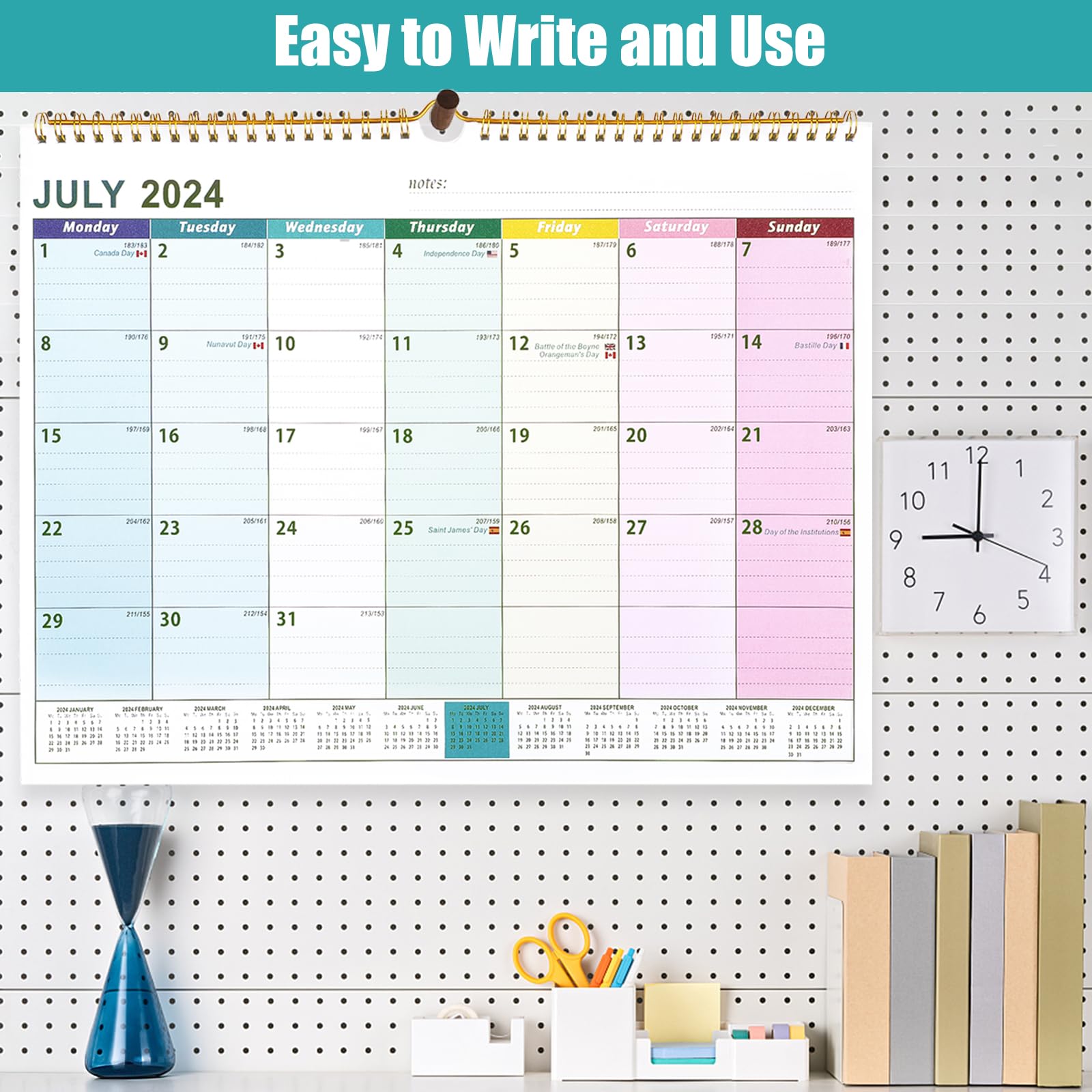 Wall Calendar 2026 UK, 2026 Calendar A3, 18 Month 2026 2027 Calendars Family Planner Month to View - Image 4