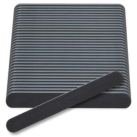 Flowery Disposable Nail File Cushion Core 180/400 Grit, Black, (Pack of 100)