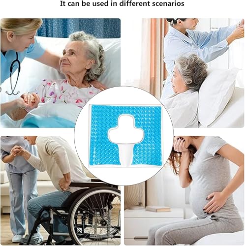 Miniatura 7 de Cojín antiescaras para respirar, material de fibra, cojines para úlceras de decúbito para trasero, apertura en forma de T, diseño de pendiente
