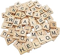 Vista 1 de 300 piezas de azulejos de letras de madera, azulejos de madera para manualidades, decoración de regalo de madera para hacer posavasos del alfabeto