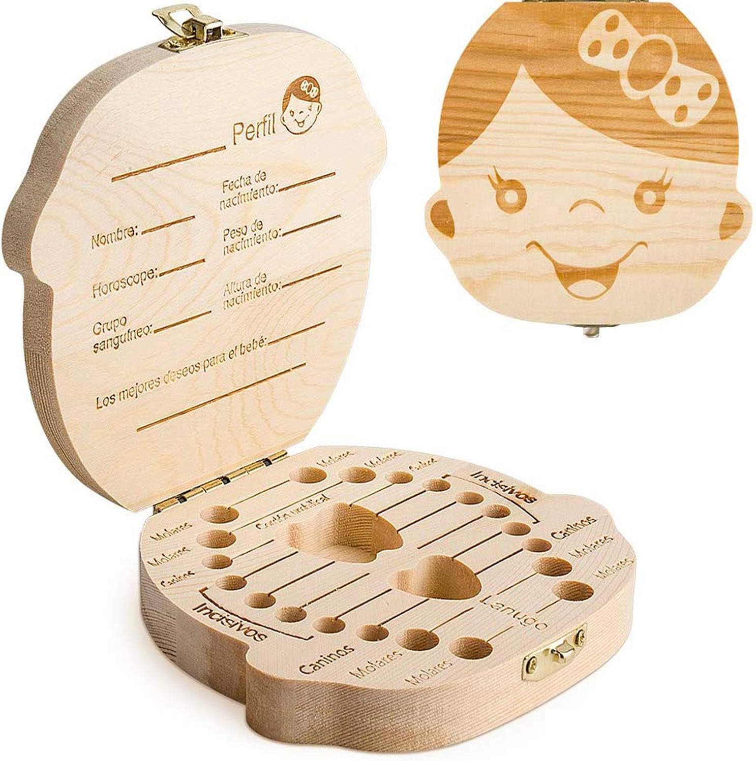Puerta ratoncito perez - Casita ratoncito perez - Caja de dientes de leche para niños - Cajita dientes ratoncito perez - caja para dientes de leche - Casa ratoncito perez puerta magica - Madera - Rosa