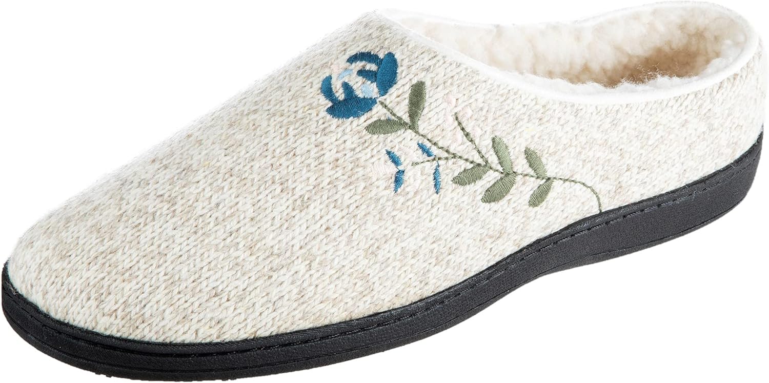 Acorn womens Flora Hoodback Slipper, Oatmeal, 6.5-7.5 US