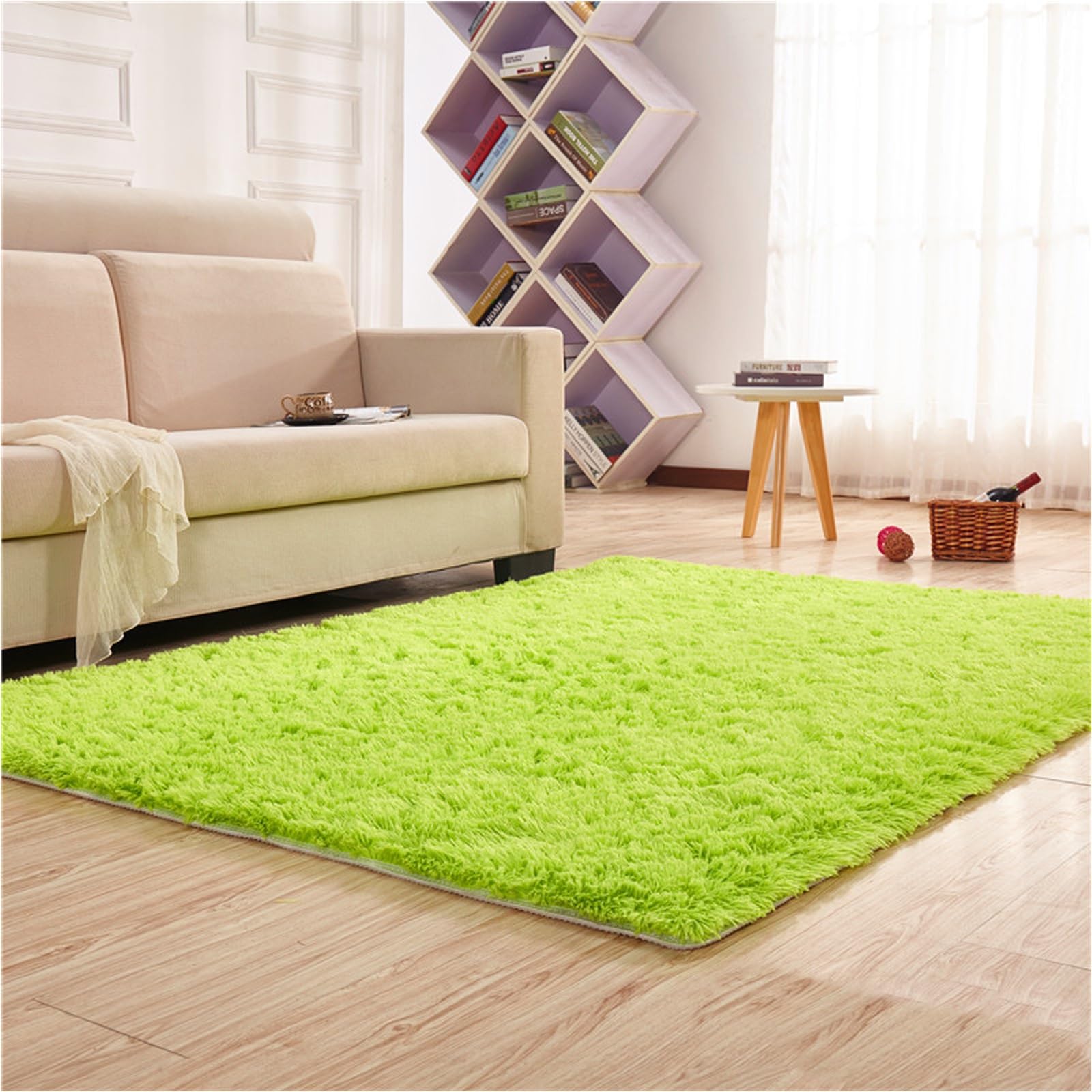 Tapis de salon tapis décoratif 200x140 antidérapant poils longs