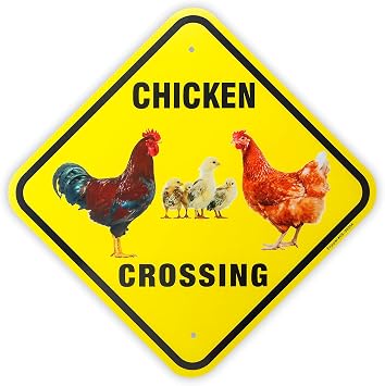Chicken Crossing Sign, 12"x 12" .04" Aluminum Reflective Sign Rust Free Aluminum-UV Protected and Weatherproof