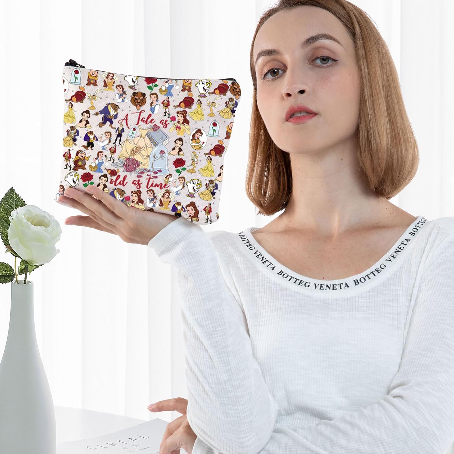 G2TUP Beaty Story Inspired Cosmetic Bag Fairy Tales Gift Tale as Old as Time Fans Gift Fairy Tale Merch (Old As Time New)