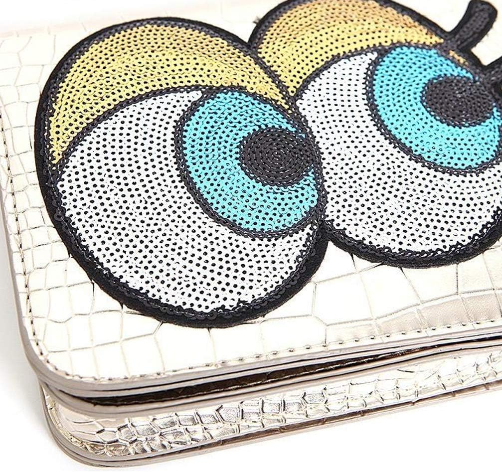 Crush Spangle Bag Cutie Eye Trendy Kids Mini Handbags Crossbody Cell Phone Purse Wallet Travel Passport Bag Handbags for Little Girls Toddlers(Silver)