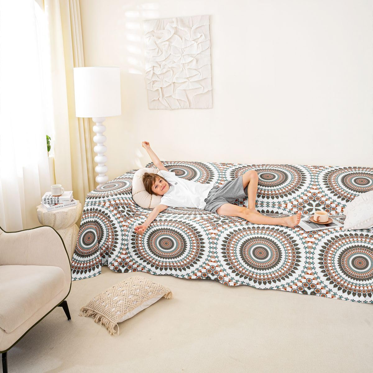 Homewish Housse de Canapé 231 x 340 cm Vintage Hommedala