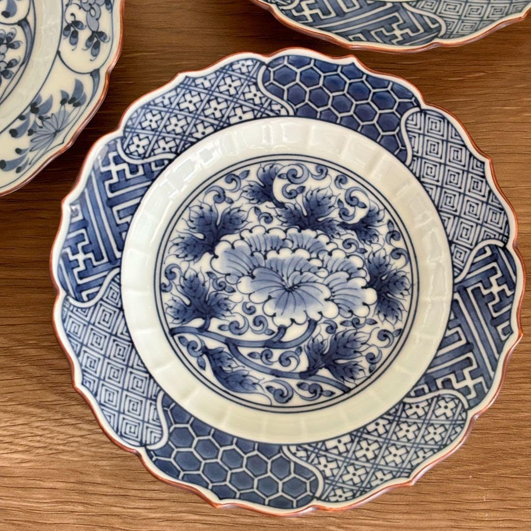 Amazon.co.jp: 波佐見焼 高山陶器 桔梗象嵌取皿 割草花紋様 祥瑞牡丹