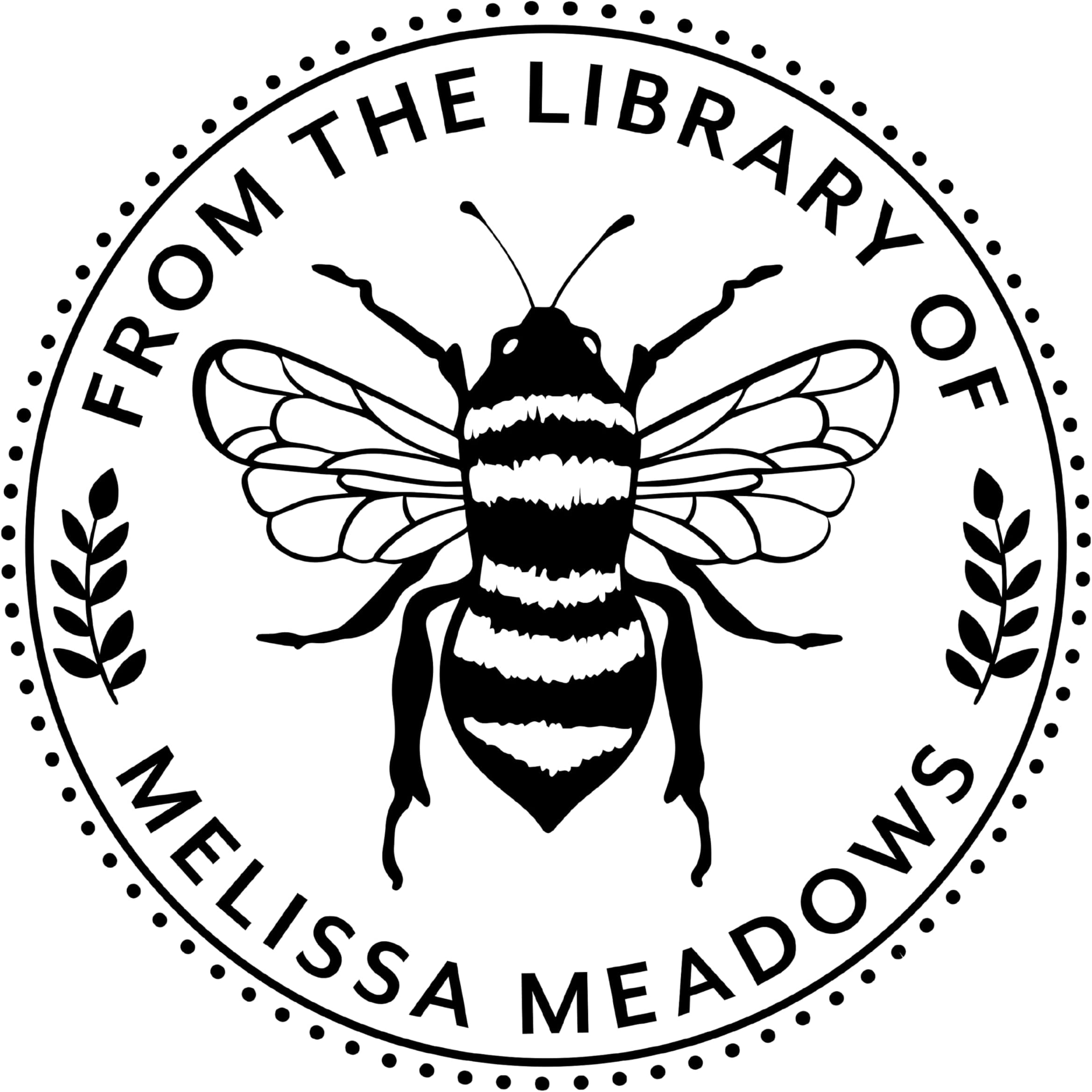 ExcelMark Personalized Book Embossers & Stamps - Personalize a Book Embosser, Wood Stamp, or Self-Inking Mount (Bee, Round)