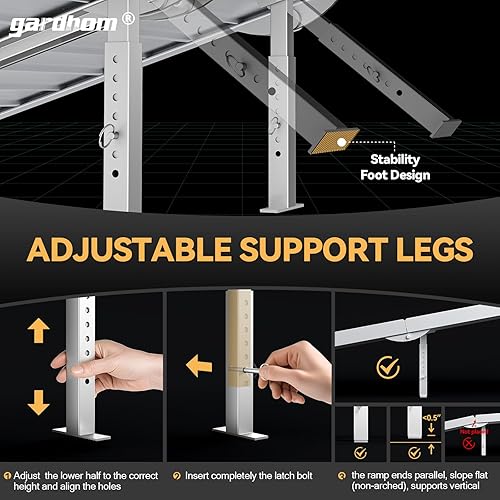 Miniatura 14 de gardhom - Rampa portátil para silla de ruedas de 3 pies, rampa plegable de aluminio antideslizante para silla de ruedas, rampas para sillas