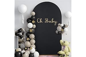 NSSONBEN 7.2ft Black Christmas Backdrops for Photography