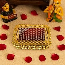 Trendifly Ghungroo Metal Shagun Silver Gold Coin Sikka Chain Storage Anklet Holder Box | Gifting Purpose Decorative Ginni Dibbi | Wedding House Ceremony Pooja Babyshower Rakhi Diwali Return Gift Box