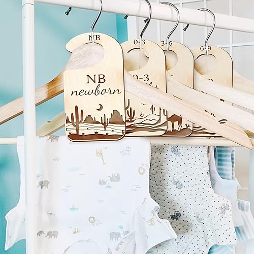Miniatura 6 de CRASPIRE Separadores de armario de madera del desierto para bebé, decoración de guardería desde recién nacidos hasta 36 meses, organizadores de