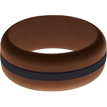 Womens Mens Brown Silicone Ring - Changeable Color Bands - Many Colors - Safe, Durable, Everyday Wear Wedding Band - 1 Ring - Sizes 4-16