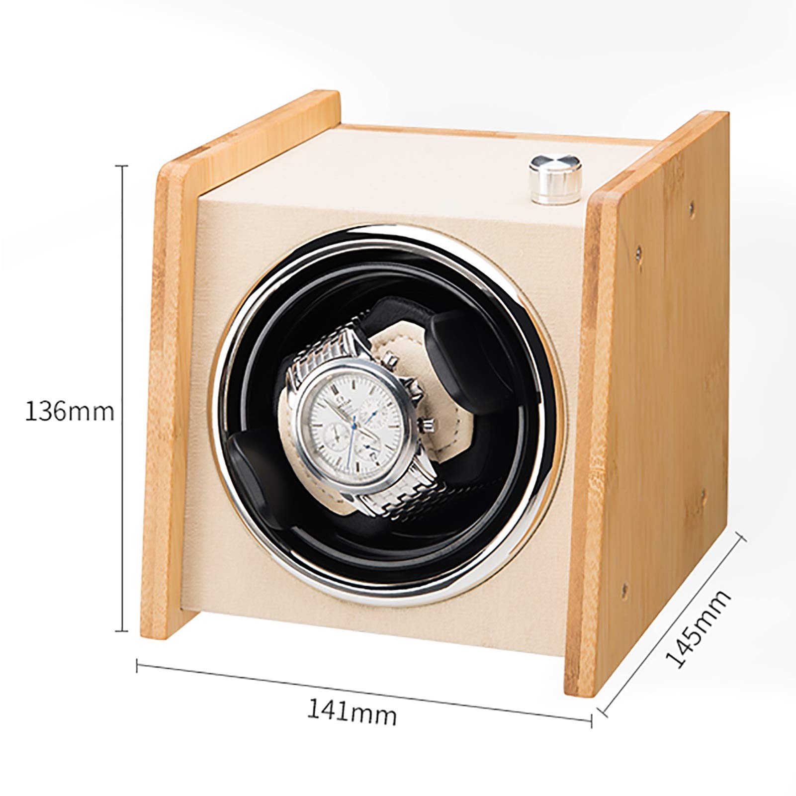 Supporto per orologi automatici - Scatola di carica per orologi automatici in legno, doppia alimentazione, dispositivo rotante, movimento meccanico automatico, silenzioso, moto