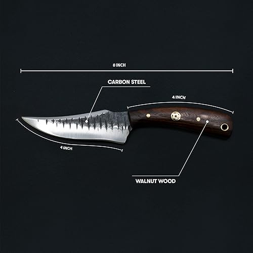 Miniatura 9 de Titan International Knives Skinning & Hunting Survival EDC Blade Burnt Bone Handle incluye funda de cuero perfecta para acampar y manualidades al