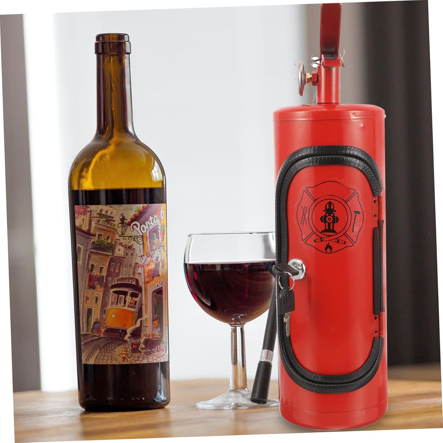 VOSAREA Creative Wine Bottle Holder Unique Metal Wine Box Organizer for Bar