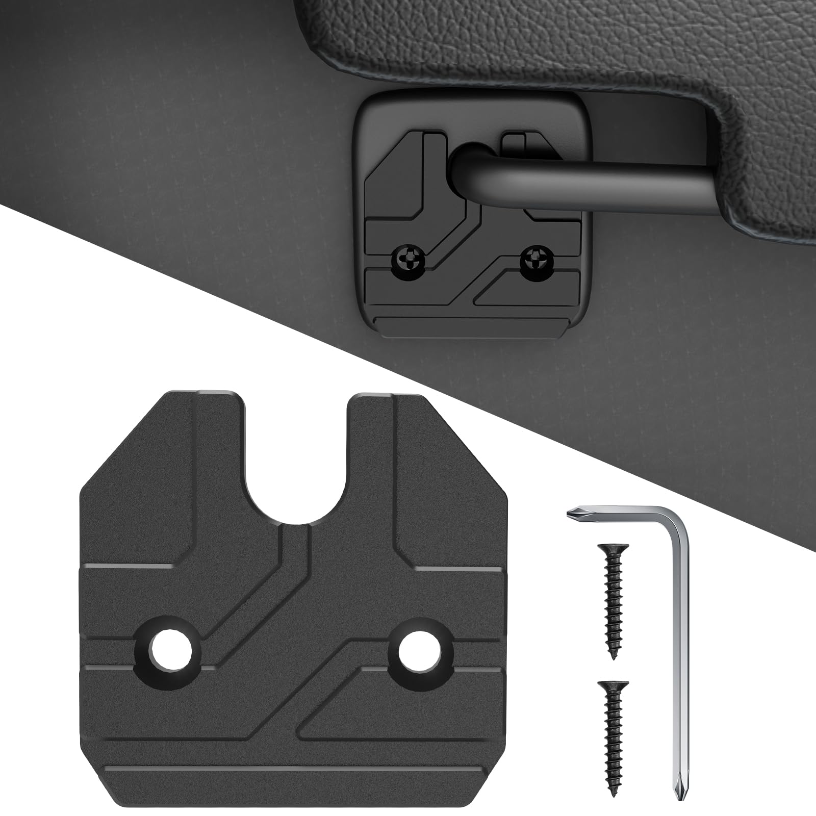 Sun Visor Repair Kit Fits for Dodge RAM 1500 Trucks 2019-2026 1 Pack Aluminum Black Sun Visor Clip