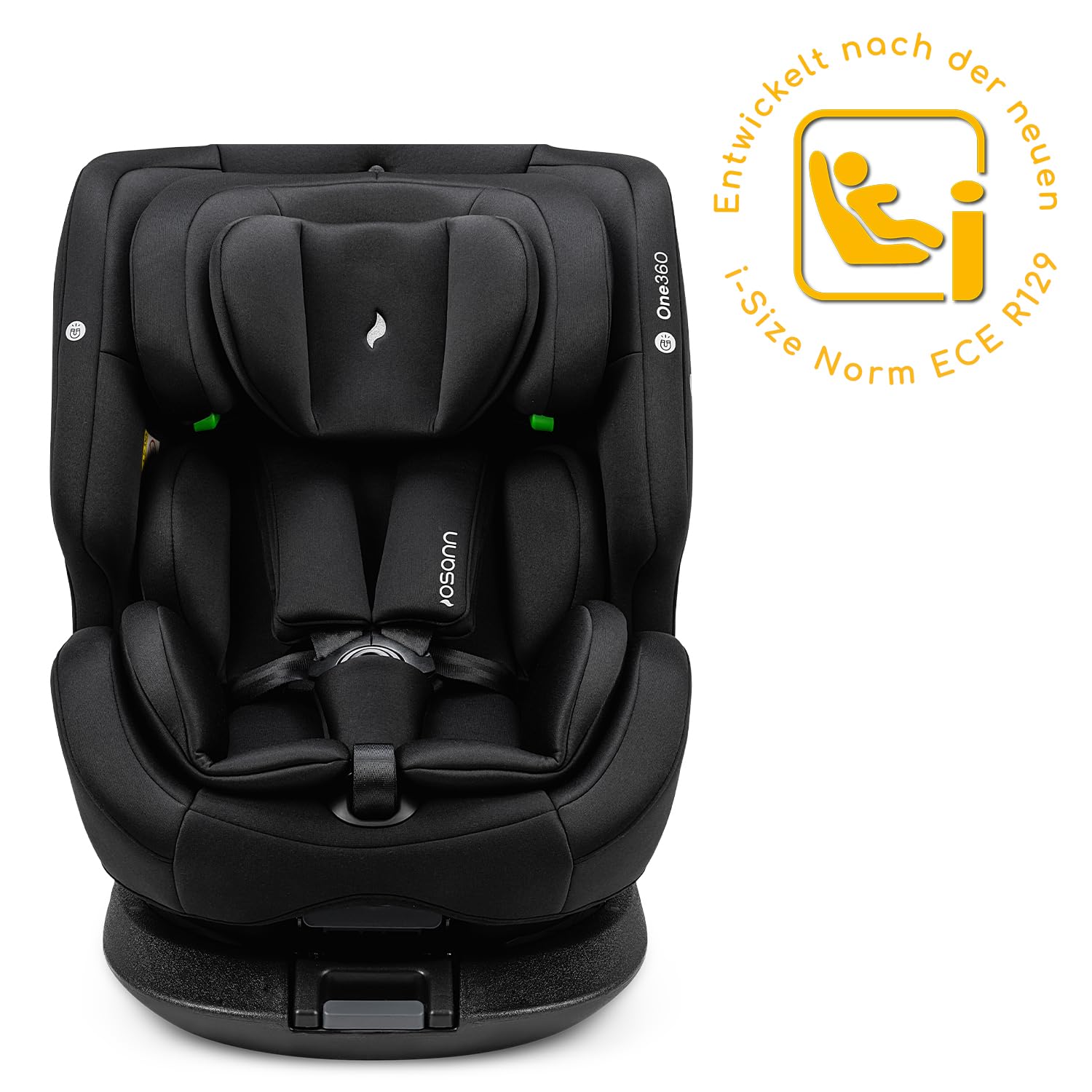 Osann One360 Reboarder 360 drehbarer Kindersitz Isofix 40-150 cm – Black | Kindersitz 0-12 Jahre, mitwachsender Baby Autositz, Kinderautositz mit viel Komfort & besonders sicher