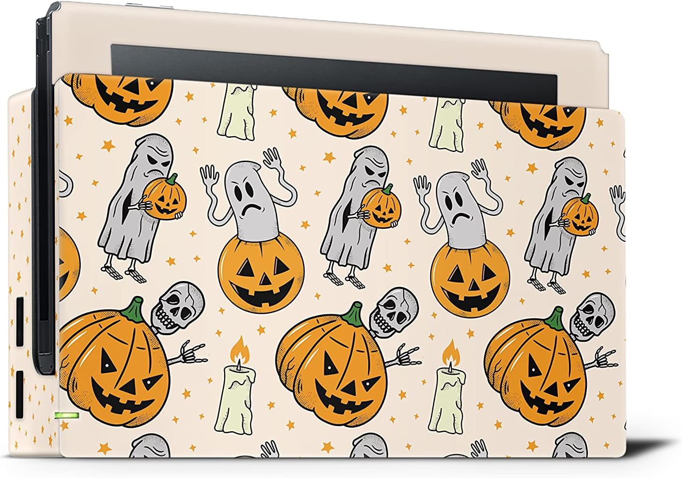 Tacky Design Halloween Skin Compatible with Nintendo Switch Skin Wrap Cover, Pumpkin Skin for Nintendo Switch Stickers, Premium Vinyl 3M Full Wrap Decal, Compatible with Joy-Con, Console, Dock