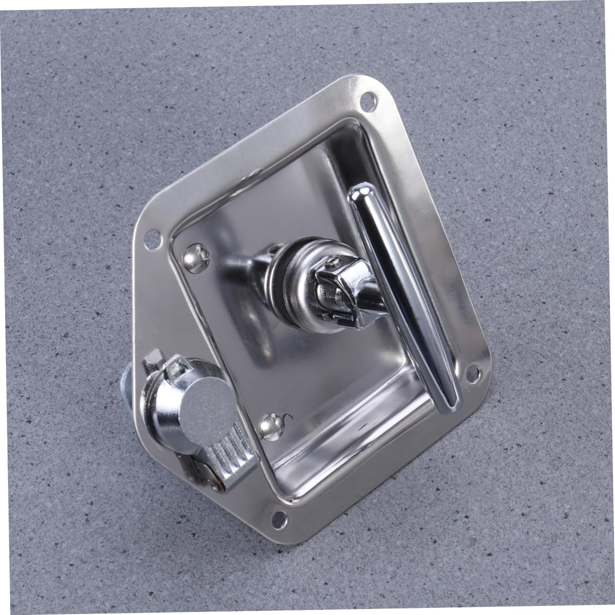 Stainless Steel Folding T Handle Box Latch Lock with Adjustable Cam | Car and Trailer Boxes, Silver Finish, Includes Two Matching Keys, Replacement Part for Worn Latch Hardware
