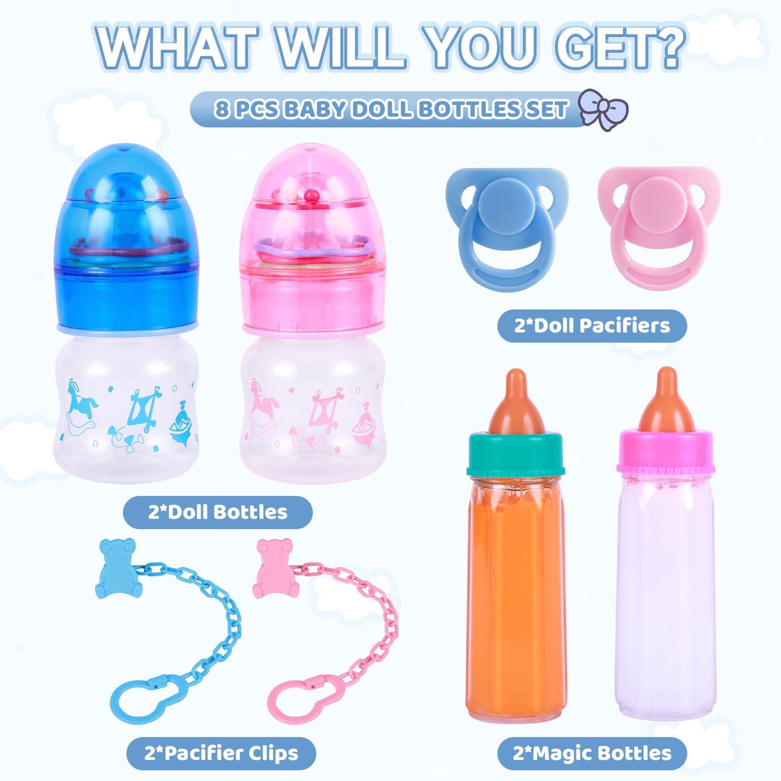 Dolls & Accessories Magic Disappearing Baby Bottles Set - Includes