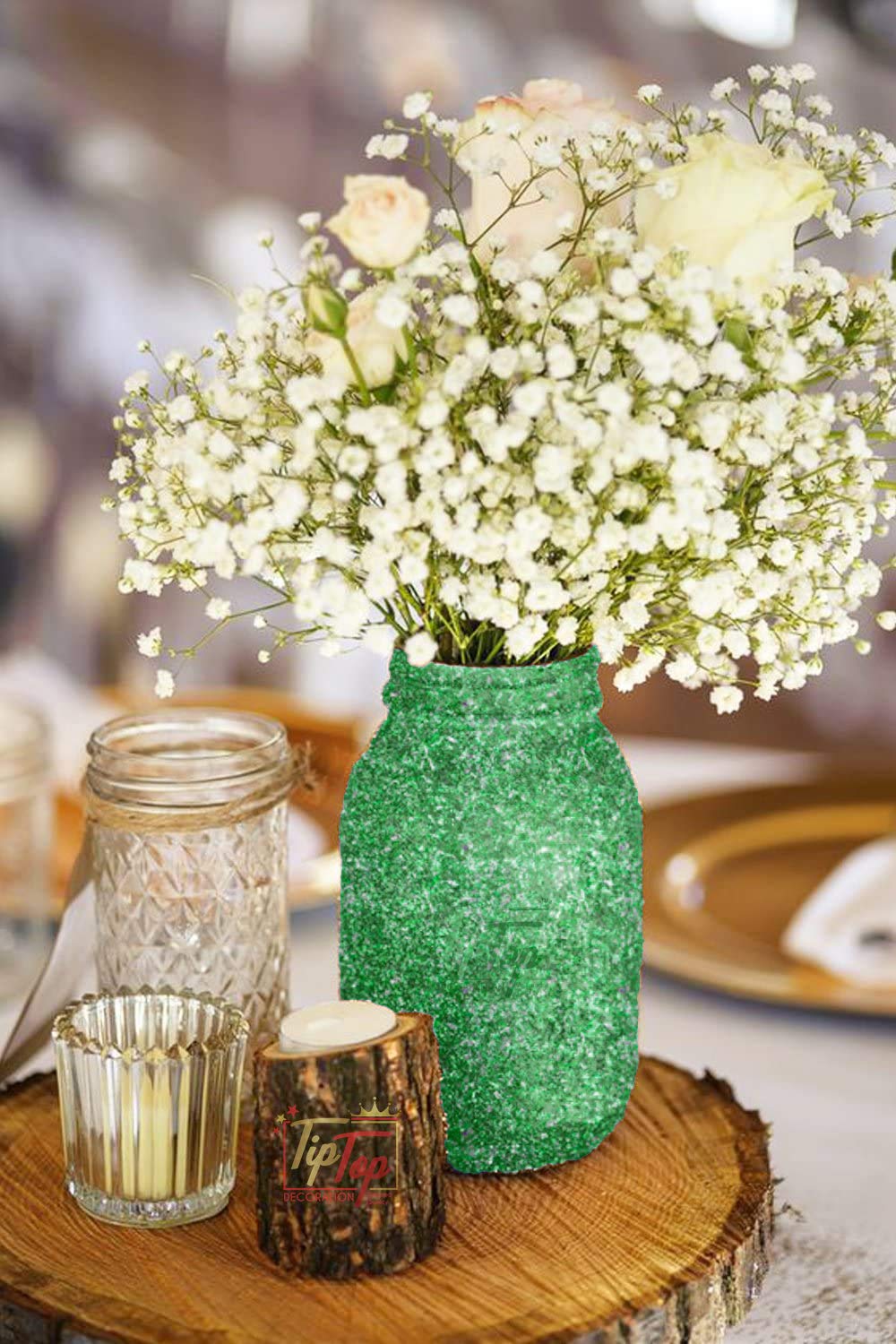 Tiptop Decoration Sparkling Glitter Powder (100 Grams) (Premium Shimmer) (Forest Lumi Flake) 1