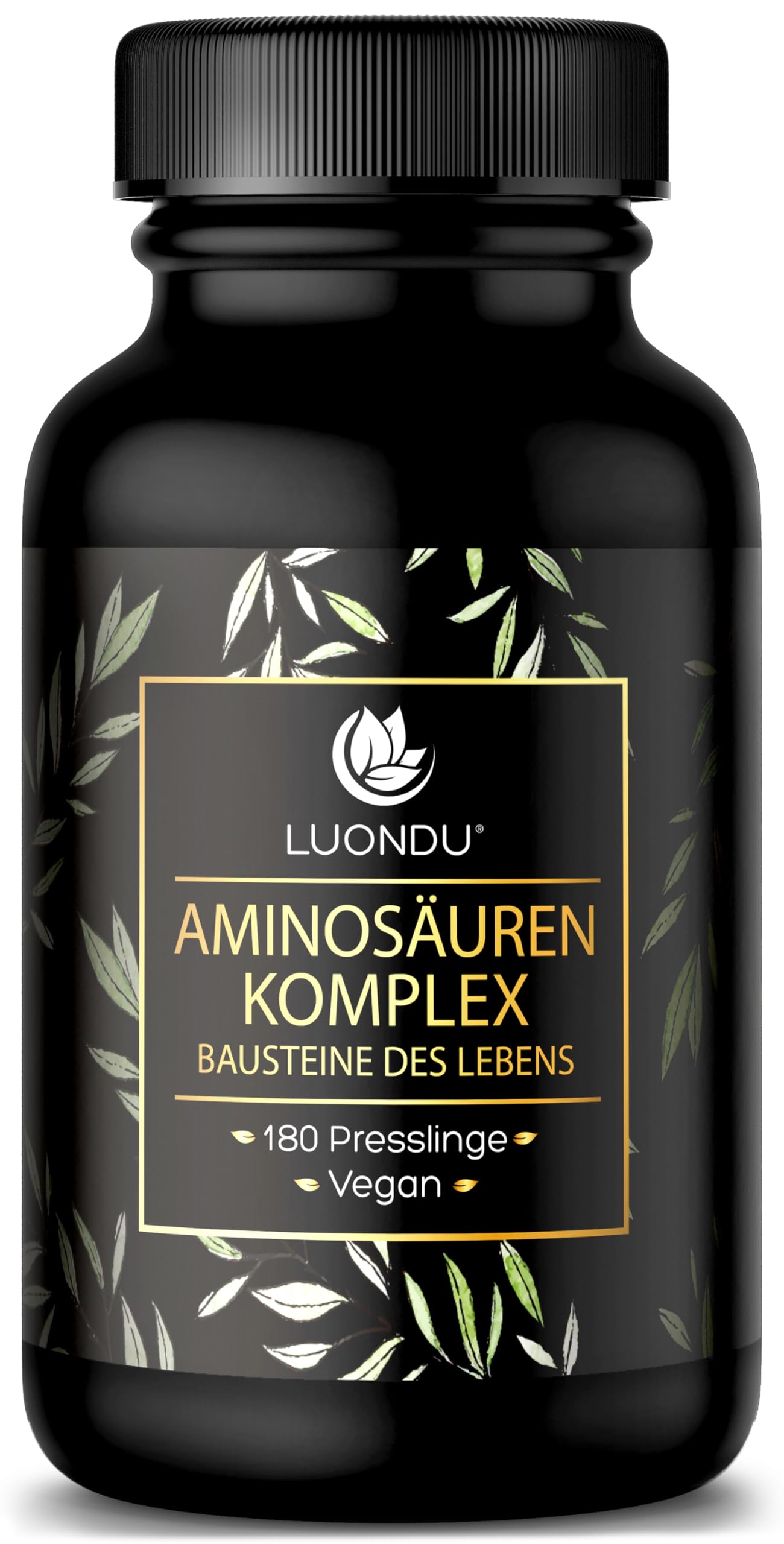 Aminosäuren Komplex hochdosiert - 180 vegane Amino Tabletten mit je 1000 mg pro Tagesdosis mit 12 verschiedenen Aminosäuren - EAA Pattern Presslinge von LUONDU - Verpackung kann variieren