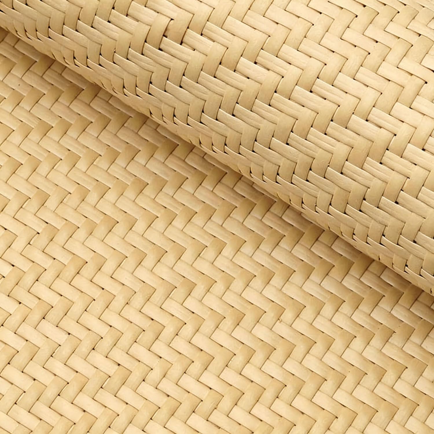 PE Möbelgeflechtrolle Rattanrolle für Sichtschutzwände Gewebtes Rattanblatt für Stühle, Schranktüren, Sichtschutzwände für Terrasse und Balkon, Raumteiler, Möbel(Size:1m*1m,Color:Natürliche Farbe)