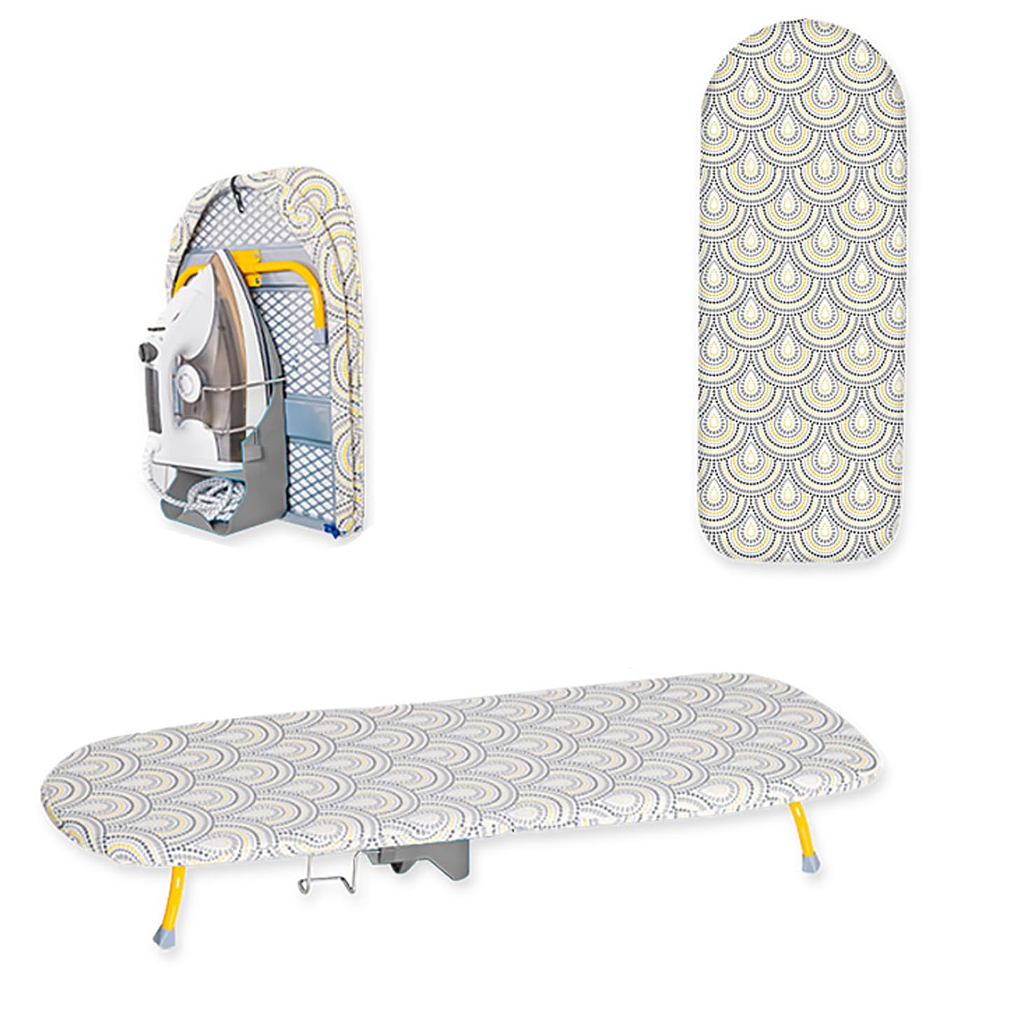 Pobbycrafm Tabletop Ironing Boards Small Ironing Boards Foldable Iron Board Whit Heat Resistant Cover Compact Table Ironing Board A