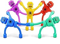 CHESLICR 5PC Magnetic Robot Men Fidget Toys for Kids Toddlers Boys 3-6 - Travel Airplane Car Essentials, Easter Basket Stuffers, Valentines Gifts