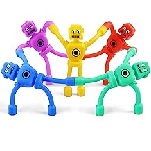 CHESLICR 5PC Magnetic Robot Men Travel Toys for Kids Toddlers Boys Fidget Toys Airplane Road Trip Car Travel Activities Essential Magnet Fidgets for Classroom Gifts Toy for Boy 3 4 5 6 Year Old