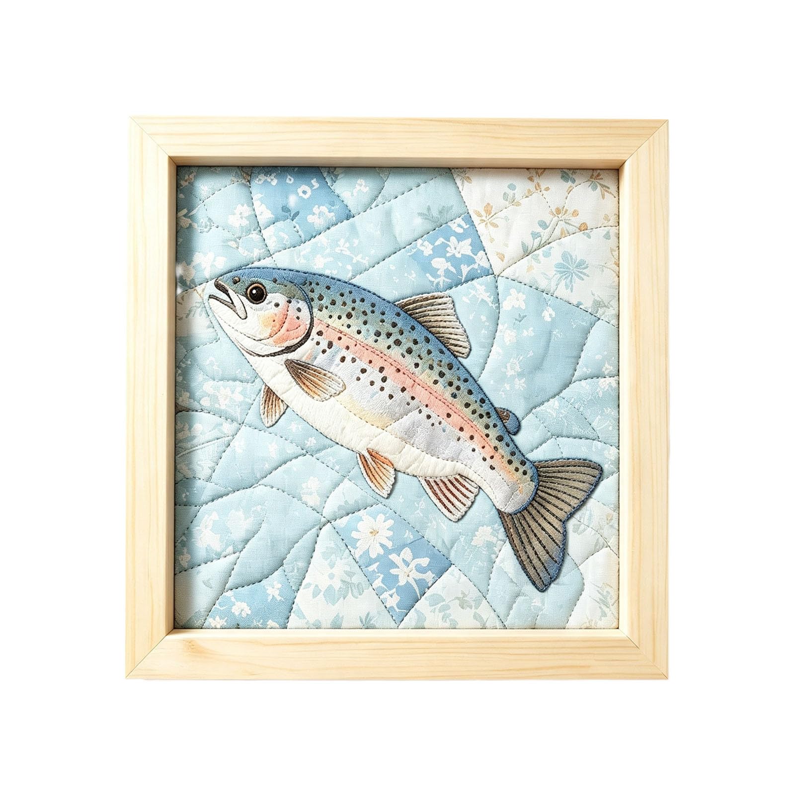 DIY Kinusaiga Fabric Art Kit | No Sewing with Frame & Tools | Fabric Mosaic Wall Art Craft Kit, Relaxing Craft for Adults & Beginner, Unique Handmade Gifts or Home Decoration