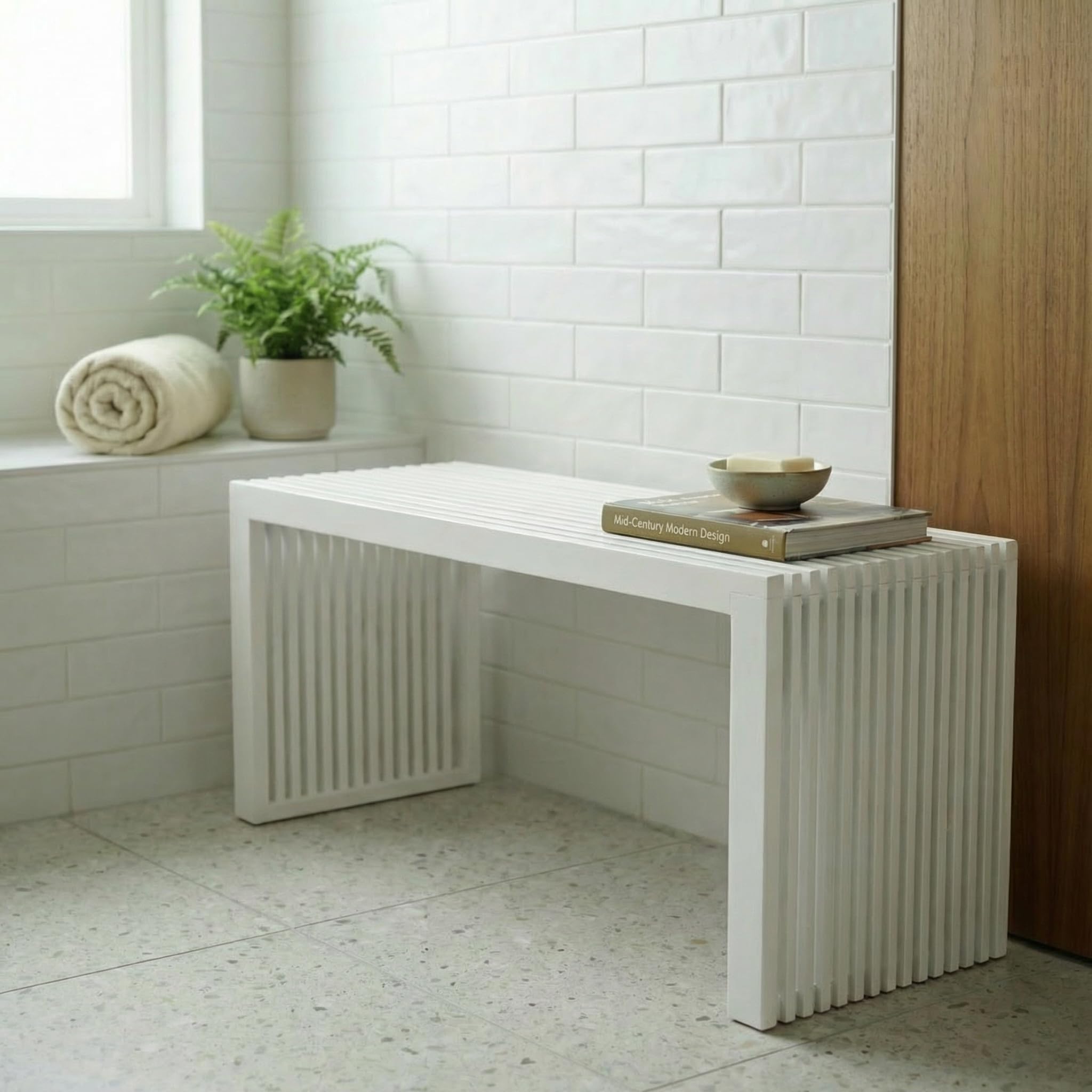 Amazon.com: SWEVEN Bamboo Natural 36 inch Wooden Bench, Small Wood
