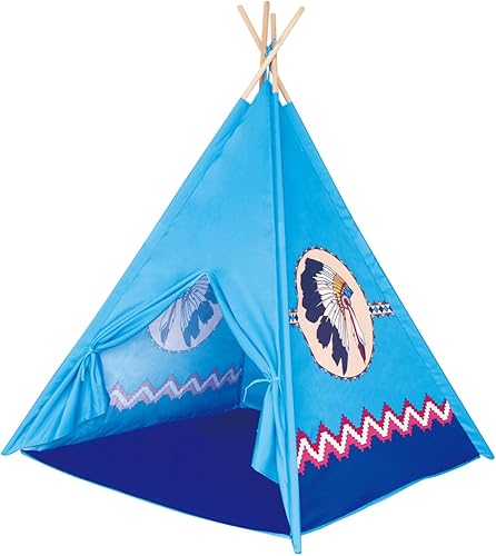 POCO DIVO Apache - Tienda de campaña de tipi turquesa para niños, casa de juegos de interior, castillo de juguete para jugar al aire libre, tipi con